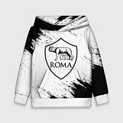 Толстовка-худи детская ROMA черно белые штрихи, цвет: 3D-белый