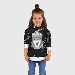 Толстовка-худи детская Liverpool геометрия черно белая, цвет: 3D-белый — фото 2