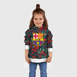 Толстовка-худи детская Barcelona japan tatoo, цвет: 3D-белый — фото 2