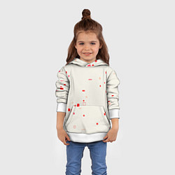 Толстовка-худи детская Color white red shapes, цвет: 3D-белый — фото 2