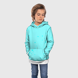 Толстовка-худи детская Color light blue shapes, цвет: 3D-белый — фото 2