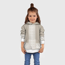 Толстовка-худи детская Славянский орнамент-вышиванка рубаха, цвет: 3D-белый — фото 2