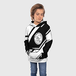 Толстовка-худи детская Ajax geometry black, цвет: 3D-белый — фото 2