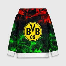 Толстовка-худи детская Borussia красно зеленый огонь, цвет: 3D-белый