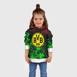 Толстовка-худи детская Borussia красно зеленый огонь, цвет: 3D-белый — фото 2