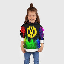 Толстовка-худи детская Borussia градиент текстура, цвет: 3D-белый — фото 2