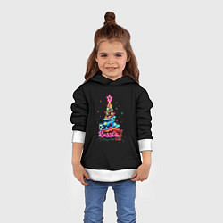 Толстовка-худи детская Christmas tree gifts, цвет: 3D-белый — фото 2