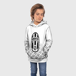 Толстовка-худи детская Ювентус паттерн ниндзя, цвет: 3D-белый — фото 2