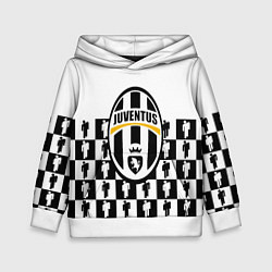 Толстовка-худи детская Juventus болельщики паттерн, цвет: 3D-белый