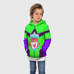Толстовка-худи детская Liverpool геометрия текстура спорт, цвет: 3D-белый — фото 2