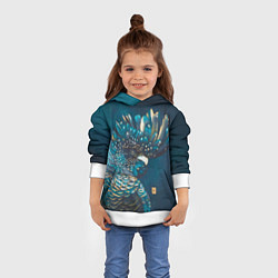 Толстовка-худи детская Акварельный попугай, цвет: 3D-белый — фото 2