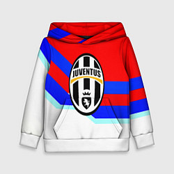 Толстовка-худи детская Ювентус спортивная геометрия, цвет: 3D-белый