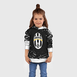 Толстовка-худи детская Juventus белые краски всплеск, цвет: 3D-белый — фото 2