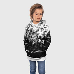 Толстовка-худи детская Bayern Mnchen черно белая бумага, цвет: 3D-белый — фото 2