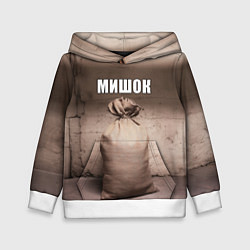 Толстовка-худи детская Мишок, цвет: 3D-белый