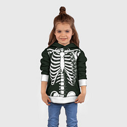 Толстовка-худи детская Я скелетон, цвет: 3D-белый — фото 2