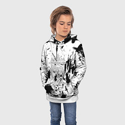 Толстовка-худи детская Ливерпуль черно белые краски, цвет: 3D-белый — фото 2