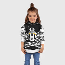 Толстовка-худи детская Juventus подедитель краски, цвет: 3D-белый — фото 2