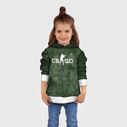 Толстовка-худи детская Эмблема CS GO на камуфляжном фоне, цвет: 3D-белый — фото 2