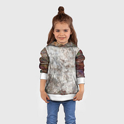 Толстовка-худи детская Абстракция - gray limestone, цвет: 3D-белый — фото 2