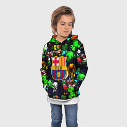 Толстовка-худи детская Minecraft x barcelona fc, цвет: 3D-белый — фото 2