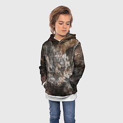 Толстовка-худи детская Абстракция - brown darkness, цвет: 3D-белый — фото 2