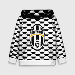 Толстовка-худи детская Juventus геометрия черно белая, цвет: 3D-белый