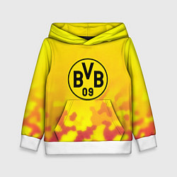 Толстовка-худи детская Borussia камуфляж желтый текстура, цвет: 3D-белый