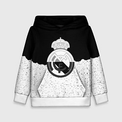 Толстовка-худи детская Реал Мадрид лого ночь текстура, цвет: 3D-белый