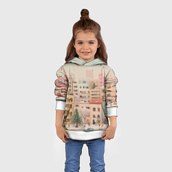 Толстовка-худи детская Объемный новогодний город, цвет: 3D-белый — фото 2