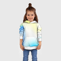 Толстовка-худи детская Color yellow blue white, цвет: 3D-белый — фото 2