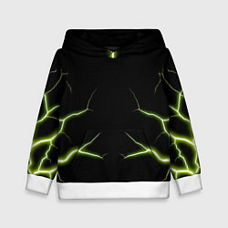 Толстовка-худи детская Color green black, цвет: 3D-белый