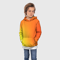 Толстовка-худи детская Color orange red, цвет: 3D-белый — фото 2