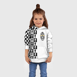 Толстовка-худи детская Ювентус паттерн люди, цвет: 3D-белый — фото 2