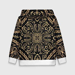 Толстовка-худи детская Орнамент славянский позолота, цвет: 3D-белый