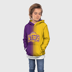Толстовка-худи детская NBA Lakers LA, цвет: 3D-белый — фото 2