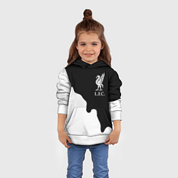 Толстовка-худи детская Ливерпуль краски разводы, цвет: 3D-белый — фото 2