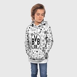 Толстовка-худи детская Borussia game pattern, цвет: 3D-белый — фото 2