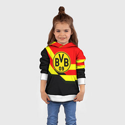 Толстовка-худи детская Borussia геомтерия спорт, цвет: 3D-белый — фото 2