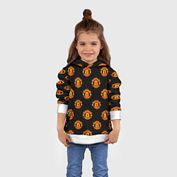 Толстовка-худи детская Manchester United Pattern, цвет: 3D-белый — фото 2