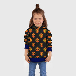 Толстовка-худи детская Manchester United Pattern, цвет: 3D-синий — фото 2