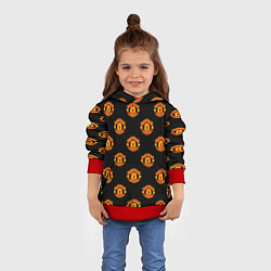 Толстовка-худи детская Manchester United Pattern, цвет: 3D-красный — фото 2