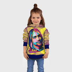 Толстовка-худи детская Kurt Cobain: Abstraction, цвет: 3D-синий — фото 2