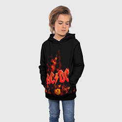 Толстовка-худи детская AC/DC Flame, цвет: 3D-черный — фото 2