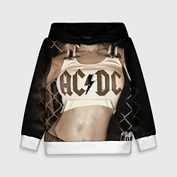 Толстовка-худи детская AC/DC Girl, цвет: 3D-белый