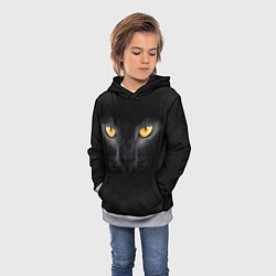 Толстовка-худи детская Черная кошка, цвет: 3D-меланж — фото 2