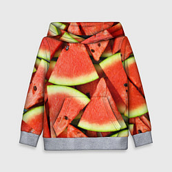 Толстовка-худи детская Дольки арбуза, цвет: 3D-меланж
