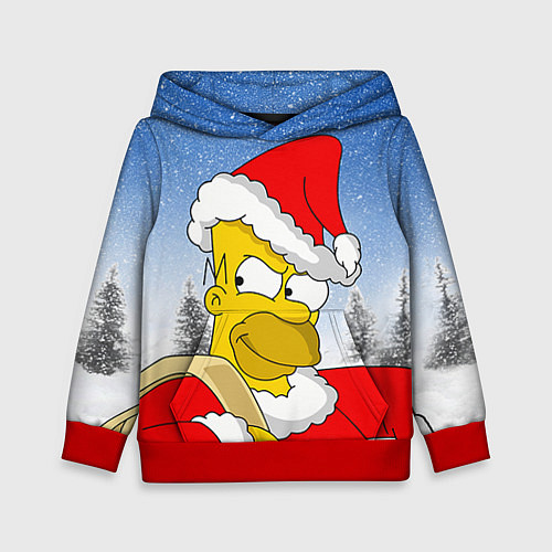 Детская толстовка Санта Гомер / 3D-Красный – фото 1