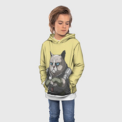 Толстовка-худи детская Кот, цвет: 3D-белый — фото 2