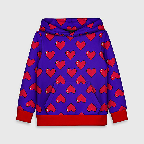 Детская толстовка Hearts Pattern / 3D-Красный – фото 1